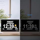 TROCOTN Dementia Clock, Daylight Saving Calendar Display，Large Display Alarm Clock, Version 3.0 (10.1" Black) - Image 5