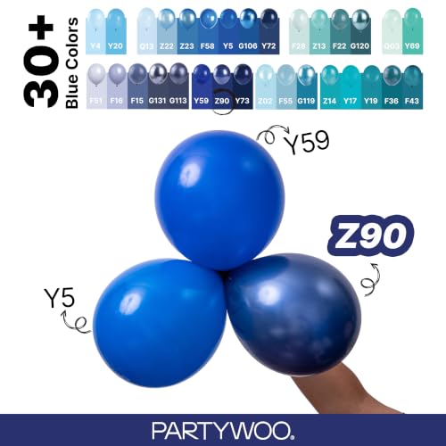 Image of PartyWoo Navy Blue Balloons 50pcs Dark Blue Latex Helium Balloons 12 Inch | Graduation New Year Wedding Sports Theme Boy Baby Shower Men Birthday Bachelorette Party Decorations Blue-Z90