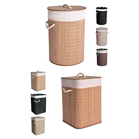 JARDIN202 - Cesto Ropa Sucia Bambú Plegable con Bolsa y Asas Cover