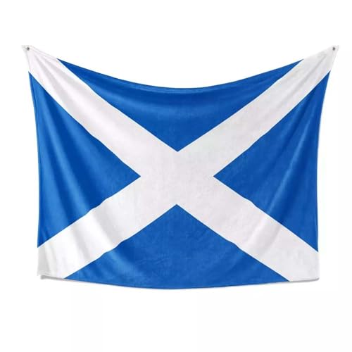 GIFTIMIZED Scotland Scottish Saltire St Andrew’s Cross Flag Bed Sofa Throw | Machine Washable | Super Soft | Made in UK | Multiple Sizes | Scot Souvenir | Scottish Pride Gift | Scotland Home Décor