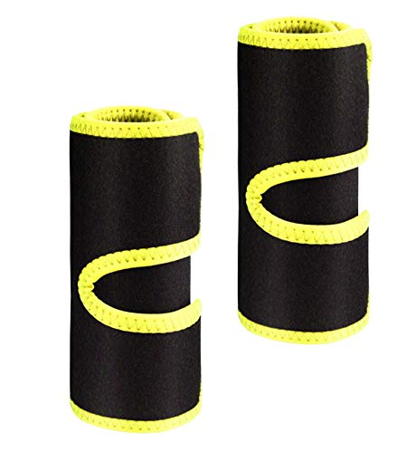 Arm Fat-Burning Trimmer, Sports Arm Guard Sweating Sauna Sleeve for Men & Women Increase Sweating & Circulation, Yoga Fitness Running Exercise Compression Bands Slimming Lose Fat Arm Band (Yellow)