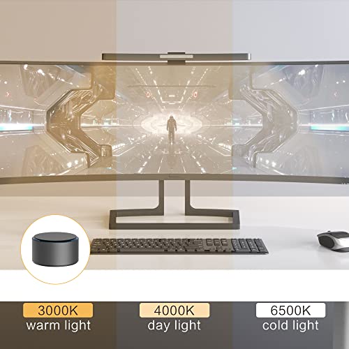 ONWAY Barra de luz curvada para monitor com controle remoto sem fio, barra de luz do monitor com reg