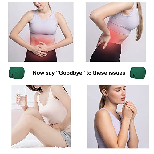 Image of Yeamon Portable Cordless Heating Pad, Electric Waist Belt Device, 3 Heat Levels, 3 Vibration Massage Modes, Back or Belly Heating Pad for Women and Girls (Green)