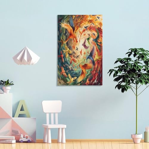 Impression sur toile oiseau murale de qualité premium 40x60cm