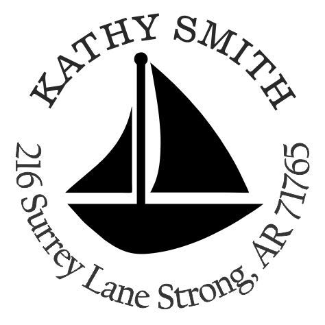 StampExpression - Sailboat Custom Return Address Stamp - Self Inking. Personalized Rubber Stamp with Lines of Text (A-76036)
