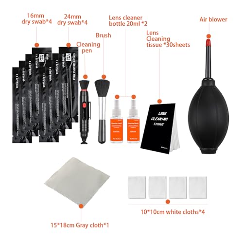 Professional SLR Camera Cleaning Kit Digital Electronics Cleaning Tool for All SLR DSLR Camera Lens LCD Screen Cleaning includes Cleaning Stick Cleaning Liquid, Air Blow, Lens Pen - Image 3