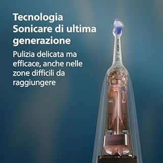 Philips Sonicare 5300, spazzolino elettrico sonico con 2 livelli di intensità, avviso di pressione, EasyStart, Smartimer e BrushPacer, nero, modello HX7101/01 [Nuova tecnologia]