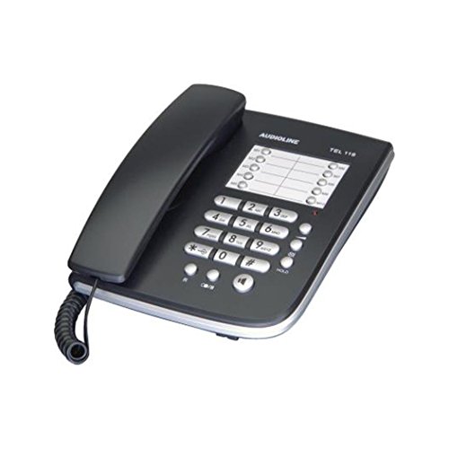 Audioline TEL 119 Tischtelefon, Silber/schwarz