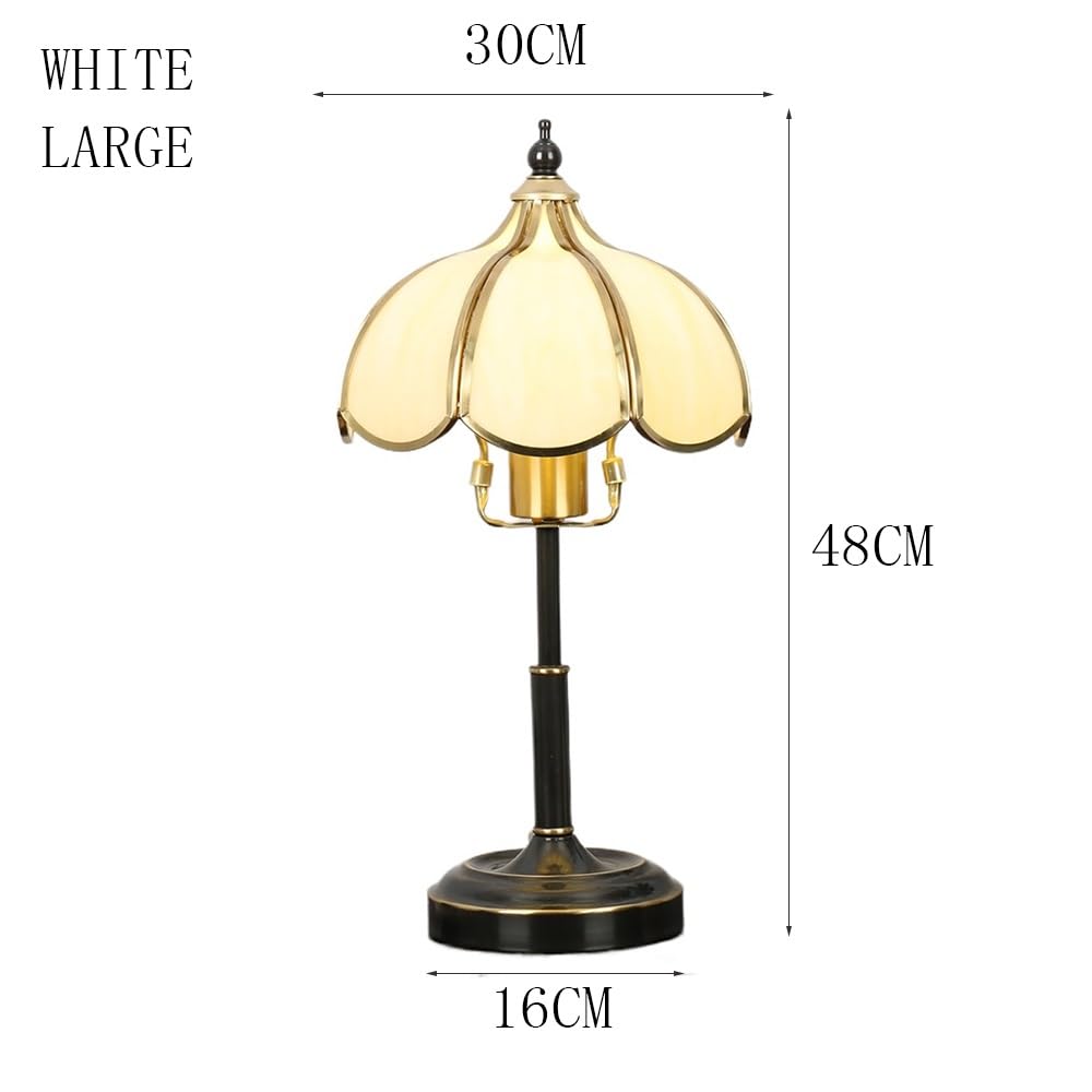 Lampa biurkowa Lampa stołowa ze szkła vintage do sypialni, gabinetu, salonu, lampa z mosiądzu, witraż, stolik nocny