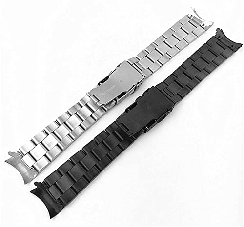 Bracelet montre acier inoxydable 20mm 22mm à maillons solides et bouts courbés