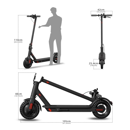 WHOSU J3 Electric Scooter - Max 19 Miles Range, 8.5''Tires, 350W Motor, Max 15-18 MPH Speed,Portable Folding Commuting Scooter for Adults
