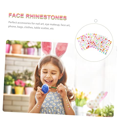 LALAFINA 12 Folhas Rosto Adesivos De Strass Rosto Flatback Strass Maquiagem Com Glitter Decorações D