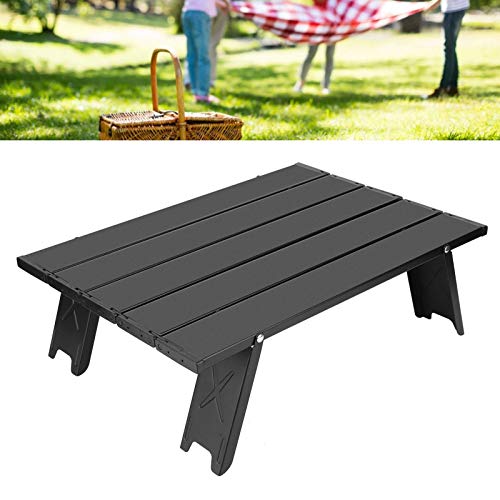 Table pliante de camping portable en aluminium noir pour randonnée et pêche - 8