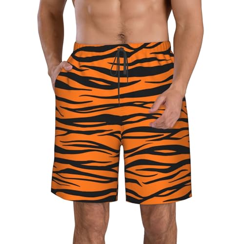 Tiger Stripes Print Man Beach Shorts Quick Dry Boardshorts 3D Pocket Short Pants Summer