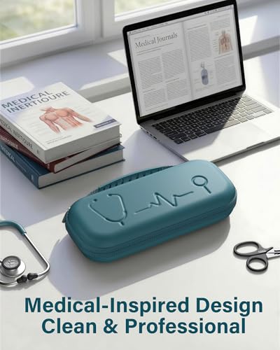 Image of ProCase Stethoscope Case for 3M Littmann Classic III & Cardiology IV -Teal | Hard Protective Carrying Bag Fits MDF, ADC, Omron Stethoscopes, Medical Storage Organizer for Nurses & Nursing Students