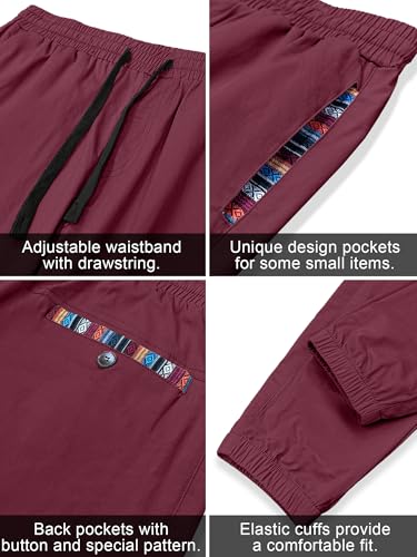 HOTake Mens Joggers Pants Elastic Waistband Khaki Pants Mens Drawstring Casual Pants with Signature Pockets4