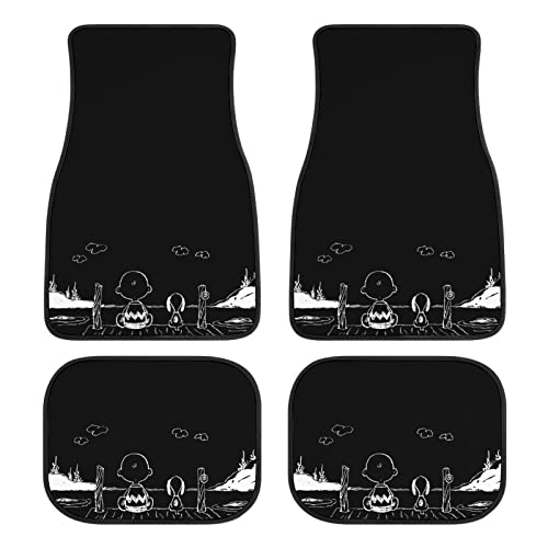 スヌーピー 拷? フロアマット カーマット 防水 丸洗いok ズレ防止加工 滑り防止 耐汚れ カスタムパーツ 車種専用設計 取付簡単 カスタムマット 保護パーツ カー用品 軽 普通車 フロント4枚組