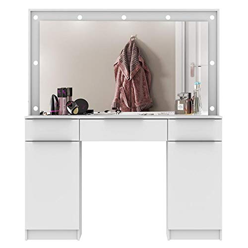 Penteadeira Camarim com Espelho 3GV 2PT Branco