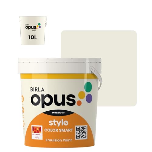 Image of Birla Opus Style Color Smart Premium Interior Emulsion Paint-10L, Crumpled Sheets Colour, Smooth Matt Finish-Superior Coverage, Washable, Non Chalking-For Bedroom, Living Room, Office|Get 10% More Free