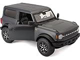 Maisto Diecast Cars 2021 Ford Bronco Badlands Gray Metallic with Black Top Special Edition 124 Diecast Model Car by Maisto 31530