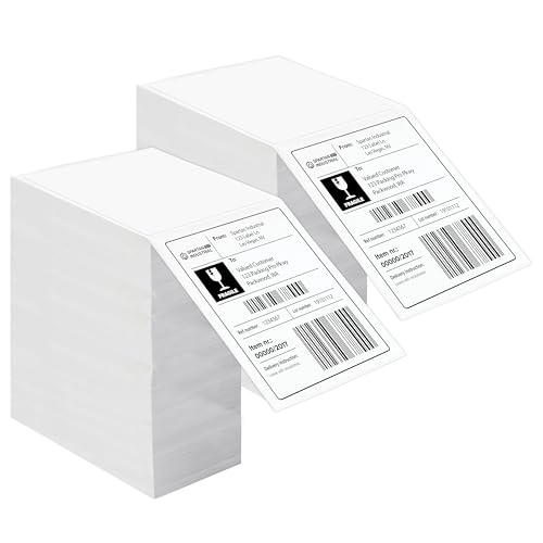 Etiquetas térmicas directas 10.2 cm x 15.2 cm en acordeón contra atascos de papel