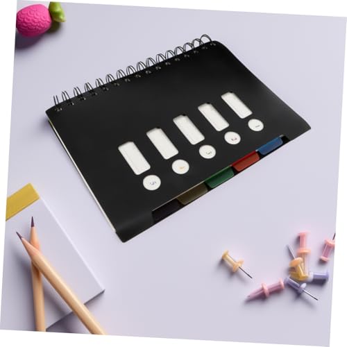 Cahier à spirale avec intercalaires noirs carnet ligné pour école et bureau 150 pages