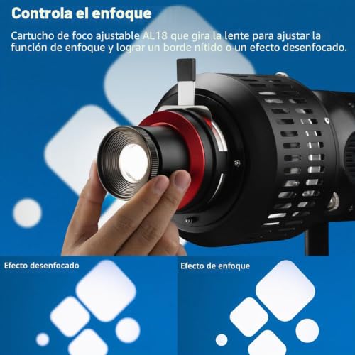 Snoot óptico AMBITFUL AL-18 Pro con 40 Gobos para efectos creativos 4