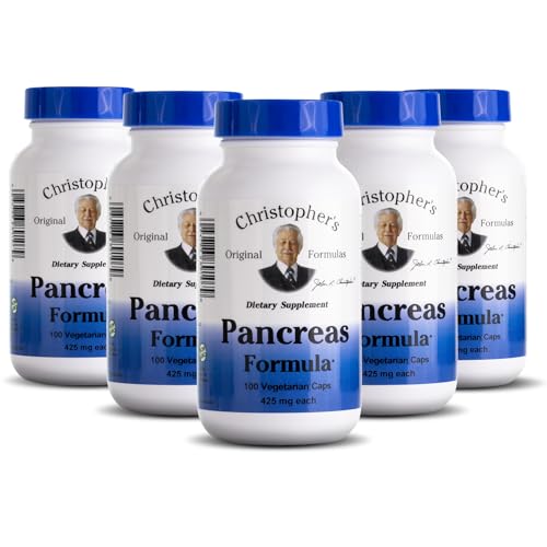 Image of Christopher's Original Formulas Pancreas Formula - Pancreas Cleanse Detox & Repair - Probiotics for Digestive Health - Pack of 5