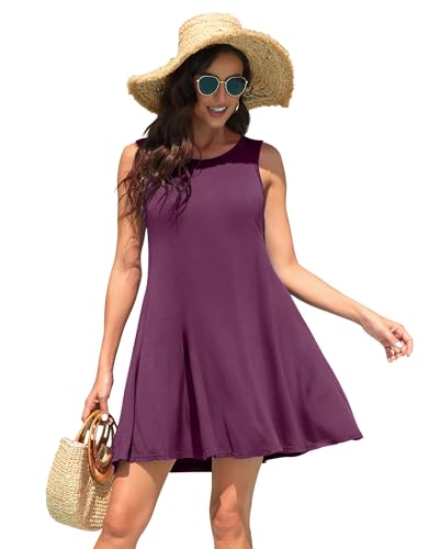 Image of WEACZZY Women Summer Casual Swing T Shirt Dresses Beach Cover up Loose Dress