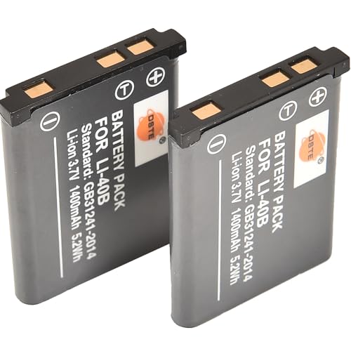 LI-40B LI-42B DSTE DE Lot de 2 batteries de rechange 3,7 V pour appareils photo Fuji NP-45, Kodak KLIC-7006 LB-012, Olympus IR-300 FE-150 Stylus 700 TG-310 X...