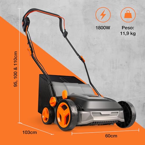 Miniatura 2 de Vonhaus Cepillo Para Césped Artificial - Peinadora Barredora De Césped Artificial Con Bolsa De Recogida, 5 Alturas Ajustables, 330-380 Mm De Ancho De Trabajo Y Asa Plegable 1800 W