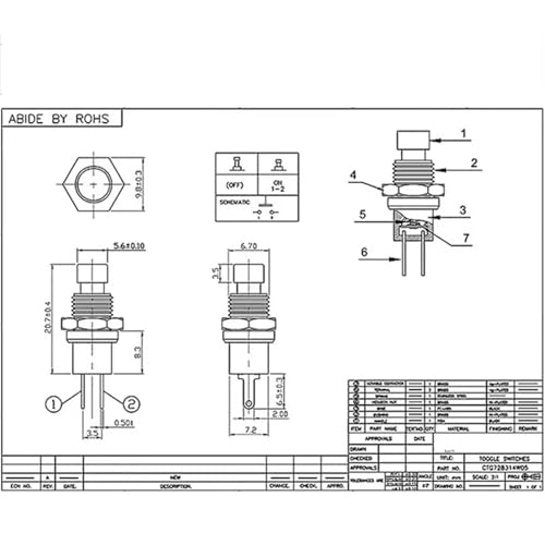 Interruptor pulsador de 7mm PBS-110 NO color blanco para reinicio electronico pack de 20 unidades 7