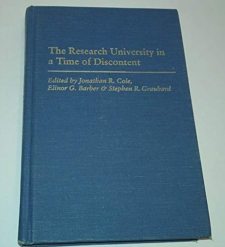 The Research University in a Time of Discontent 0801849578 Book Cover
