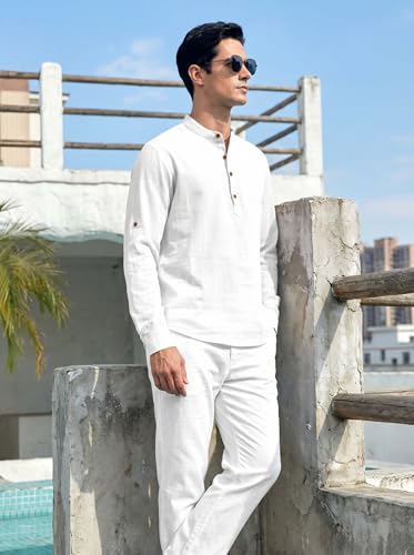 Image of ROYALSCOUT Men's Cotton Blend Full Sleeve Short Kurta Perfect for Traditional Gatherings, Casual Outings, or Everyday Ethnic Wear