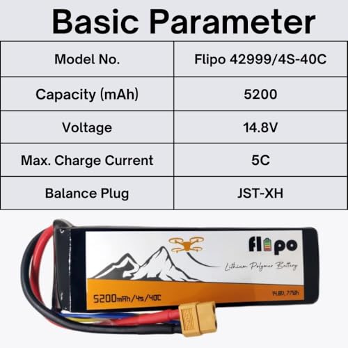 Image of Robodo Flipo 5200mAh 4S 40C /80C (14.8V) Lithium Polymer Battery Pack LIPO