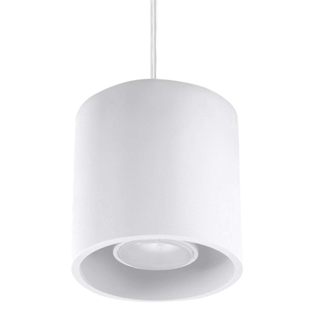 SOLLUX lighting Orbis Pendant luminaire | Modern Design with Cylindrical lampshade | Made of Aluminium, with Replaceable GU10 Bulb | White, 10 x 10 x 10 x 110 cm