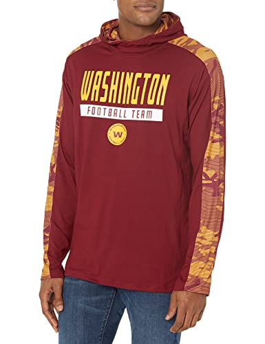 Zubaz Officially Licensed Men's NFL Solid Elevated Lw Hooie with Team Camo Liner, Washington Football Team, Size Small