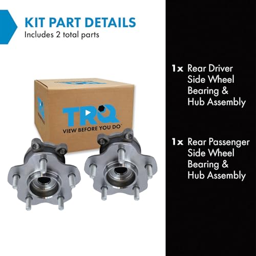 Image of TRQ Rear Left and Right Wheel Bearing and Hub Assembly Set 2 Piece Compatible with 14-17 Nissan Juke AWD 14-19 Rogue AWD 14-15 Rogue Select 17-22 Sport