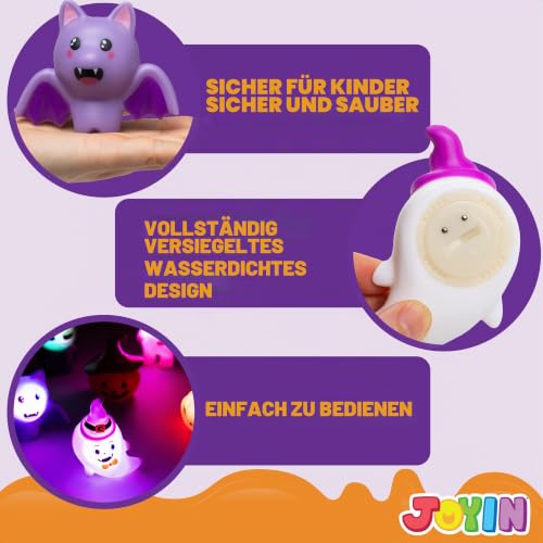 JOYIN 6 Stück beleuchtetes Halloween Badespielzeug, Halloween Blinkendes LED Licht Spielzeug, Schwimmendes Badewannenspielzeug für Babys… – Ansicht 3