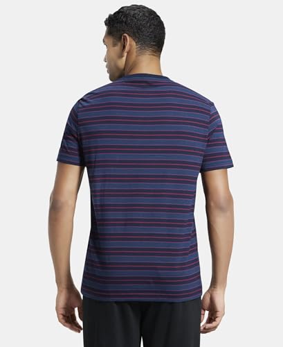 Image of Jockey 2717 Men's Super Combed Cotton Rich Striped Round Neck Half Sleeve Regular Fit T-Shirt