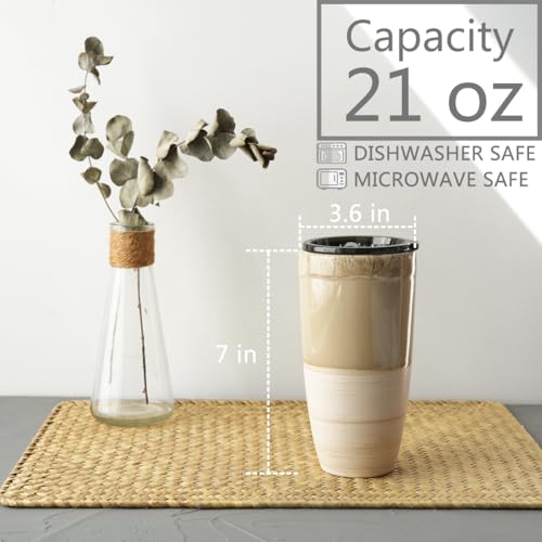 Taza de cerámica para viaje Bosmarlin 21 oz con tapa miniatura 2
