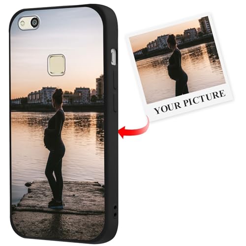 Xylota Cover Personalizzate per Huawei P10 Lite 5,2'', Personalizzata con Foto Immagine Disegni Custodia Personalizzabile, Personalizzabili Personalizzato Custodie Case per Huawei P10 Lite, Nero