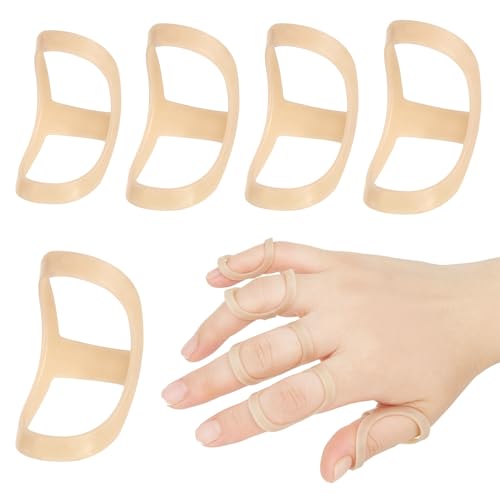 DEARBAG 5 Piezas Férula para Dedo en Gatillo, Férula de Dedo Soporte para Dedos Ovalada Protectores de las Articulaciones de los Dedos para el Dedo Meñique Medio o el Dedo Anular (6,7,8,9,10 Tamaños)