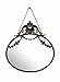 Creative Co-Op Antique Inspired Hanging Oval Mirror with Pewter Frame