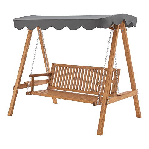 [en.casa] Dondolo da Giardino/Terrazza con Tettuccio Parasole (LxPxA) 200 x 130 x 185 cm Panca a 2...