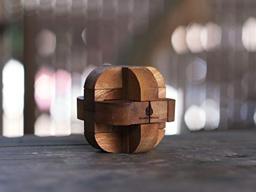 Neutron: Wooden Puzzles for Adults - 3D Brain Teaser Interlocking Game Handmade Organic Educational Problem-Solving Game for Adults. Corporate Desk Accent for Office.