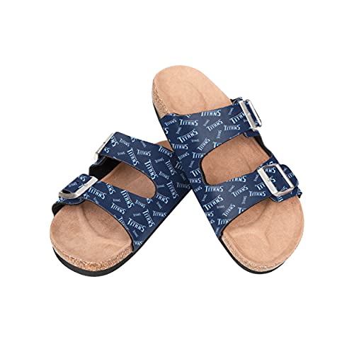 FOCO Tennessee Titans NFL Womens Mini Print Double Buckle Sandal - L