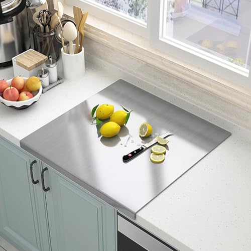 Tabla de Cortar de Acero Inoxidable con Labio para Cocina, Vegetales, Frutas, Carne, Pan, Forma L miniatura 1