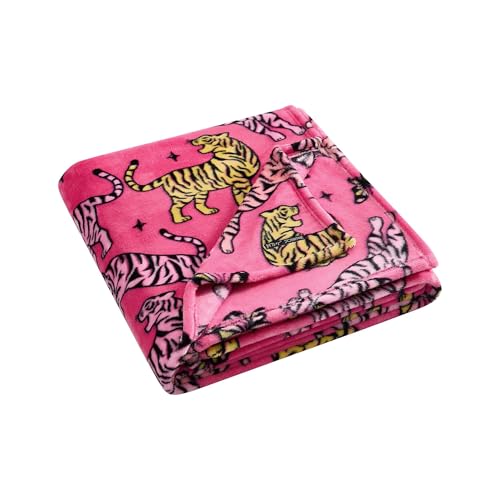 Image of Betsey Johnson - Blanket, Buttery-Soft Throw Blanket for Couch or Bed, Boldly Plush & Oversized Bedding (Butterfly Tiger Pink, 50 inch x 70 inch)