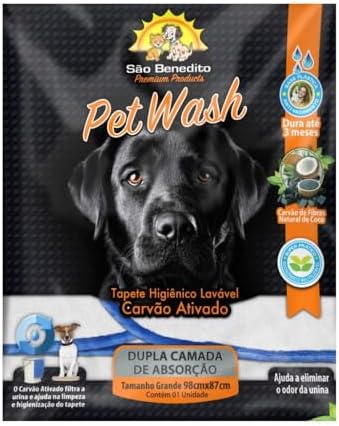 Tapete Higiênico Lavável Pet Wash com Carvão Ativado - G